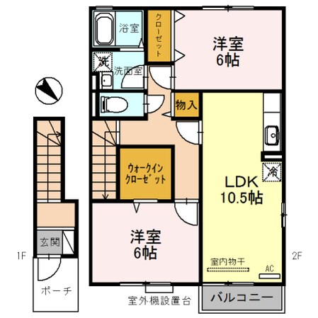 ロイヤルコート越坊　A棟の物件間取画像